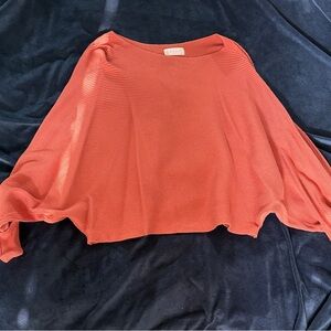 Orange Ribbed Wide-Sleeve Altar’d State Sweater